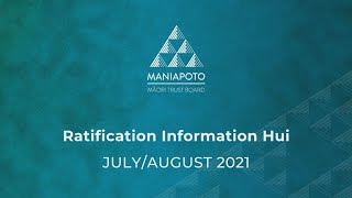 Ratification Information Hui - Post Settlement Governance Entity Video Presentation