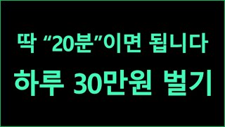 하루 30만원 벌기? 집에서 딱 20분만 하면 충분합니다. #재테크 #투자