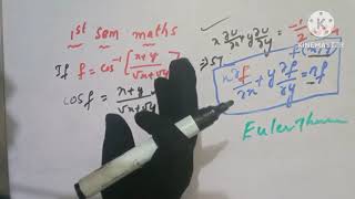 1 sem maths important question on Euler's theorem #degree math's