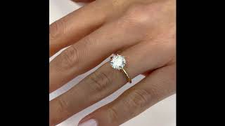 1.9 ct Round Moissanite Six-Prong Solitaire Ring