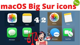 42 macOS Big Sur icons Vs macOS Catalina icons Difference 2022 on MacBook Mac