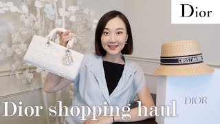 【Dior shopping haul】lady d-joy bag unboxing|迪奥包包开箱帽子耳环鞋子分享