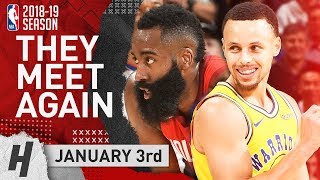 James Harden DESTROYS Golden State & Stephen Curry 2019.01.03 | EPIC Duel Highlights