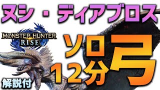 百竜夜行 ヌシ・ディアブロスをソロ12分で快適に周回できる弓装備！【MHRise・モンハンライズ】