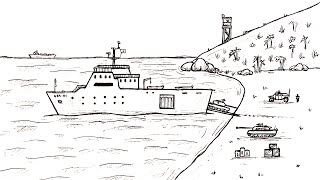 How to draw a Military transporter Ship | Warship Drawing