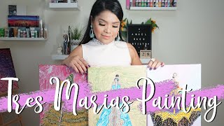 BALL GOWN ACRYLIC PAINTING TUTORIAL FOR BEGINNERS