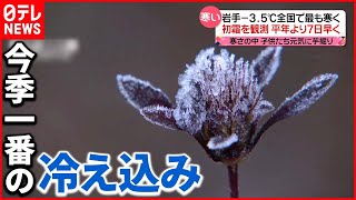 【寒い】岩手で－3．5℃「初霜」も観測…各地で今季一番の冷え込み