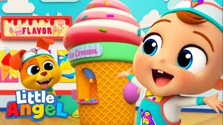 Baby's Ice Cream Machine | Little Angel Kids Songs \u0026 Nursery Rhymes | Food for Kids