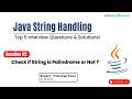 👉 Check Palindrome String in Java | Java Interview Question #shorts