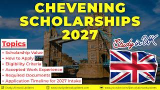 Chevening Scholarship 2027 | Study in UK for FREE 🇬🇧 (Full Guide)