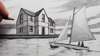 How to Draw a House in 2-Point Perspective: Narrated: Draw a Sailing Boat
