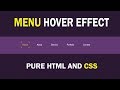 COOL MENU HOVER EFFECTS USING HTML AND CSS