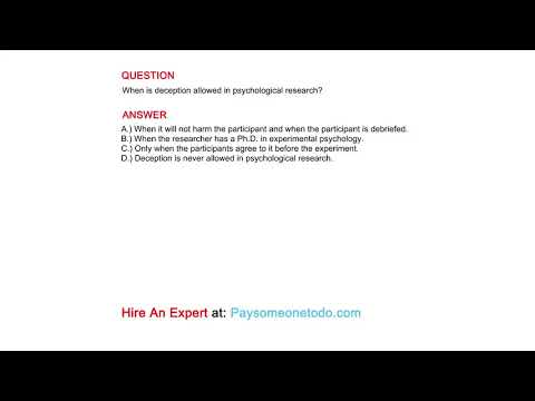 When can psychologists use deception in their research?