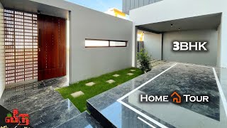 Contemporary Style Luxury 3BHK Villa | Courtyard | Mezzanine Floor idea | Island Kitchen | Veedu 461