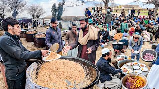 Wedding Food Preparation in Village of Afghanistan | Cooking KABULI PULAO for a BIG Crowd 😮