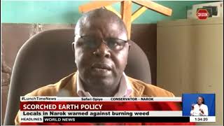 Locals in Narok warned against burning weed  as drought continues to ravage the region