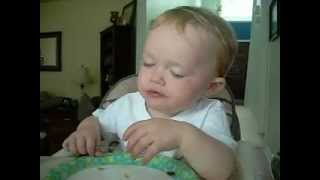 Gavin passing out at the table