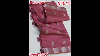 Tussar silk sarees with Blouse offer sale 1150 Rs Ship Extra🎊🎊🎊