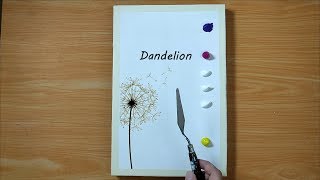 Easy Acrylic Painting / Dandelion / sunset / Relaxing and Satisfying