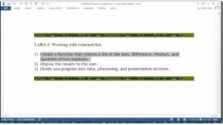 Python Module 06 07 Lab 6 2 Starter