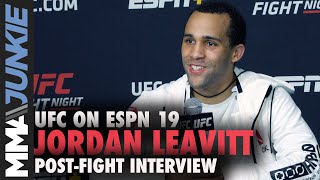 Jordan Leavitt reacts to slam knockout of Matt Wiman | UFC on ESPN 19 full interview