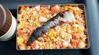 【銀鮭チャーハン弁当】【あおさの味噌汁】【嫁弁】【愛妻弁当】