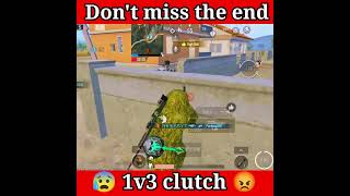 Don't miss the end 👿 1v3 clutch in bgmi 😡 #shorts #pubgmobile #shortvideo 😨