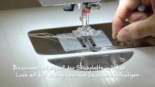 Tutorial  Videoanleitung zu BERNINA Biesenfuss Nr. 30 / 31 / 32 / 33 und 46 C Biesenvorrichtung