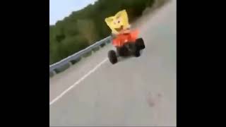 Spongebob on four wheeler