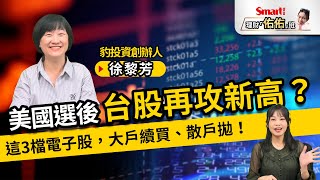 美國總統大選在即，川普投顧上線？選後台股再攻新高？這3檔電子股，大戶續買、散戶拋！｜徐黎芳，佑佑｜理財佑佑班