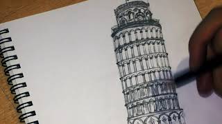 Drawing The Leaning Tower of Pisa