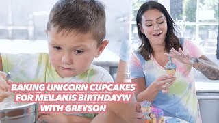 BAKING WITH JWOWW \u0026 GREYSON || MAKING MEILANI'S UNICORN CUPCAKES