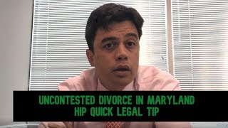 Uncontested Divorce in Maryland - Hip Quick Legal Tip from Law Offices of James Crawford