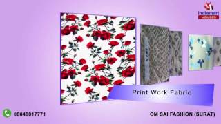 Glitter Net And Flock Print Fabric By Om Sai Fashion, Surat