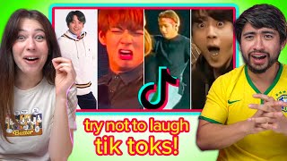BTS Funny Moments Tiktok Compilation (try not to laugh) REACTION