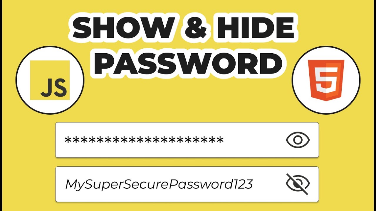 Show & Hide Password Toggle Using HTML, CSS & JavaScript! - YouTube