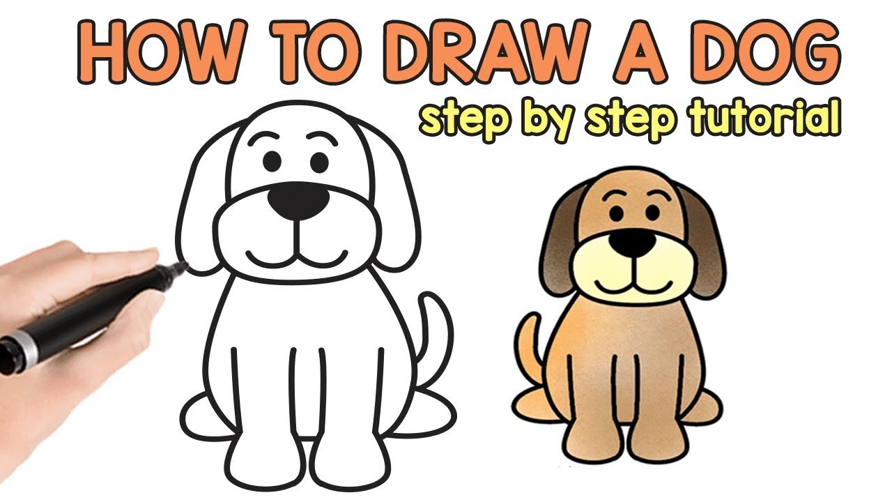 Learn How To Draw A Dog - Step By Step Drawing Tutorial - YouTube