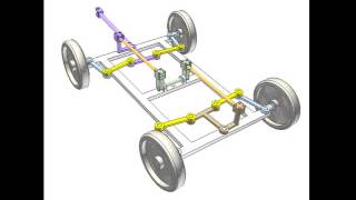 Mechanism for steering a 4-wheel trailer with small turning radius 3