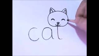 Como dibujar un gato a partir de las letras de "cat"
