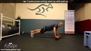 vipr 3 point prone and leg reach up with push up