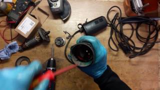 How to assemble and repair Makita 9565 1400W angle grinder 125 mm field burned