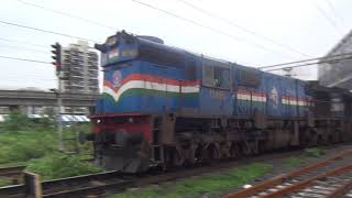 TWIN ALCO Diesels - WDM3D - haul 02413 Goa - Delhi Rajdhani @ Taloja Panchanand - Super track sounds