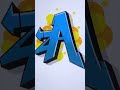 Graffiti Letter A - alphabet A to Z drawing tutorial #graffitiletters #procreate