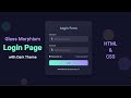 Stunning Glassmorphism Login Form with Dark Theme  HTML & CSS Tutorial 2025 #coding #html #css