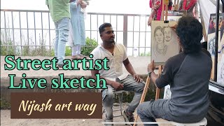 Street artist live  portrait drawing 147