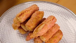 Make addictive fried crab sticks at home! Easy recipe even for kitchen novices. Super tasty snack!