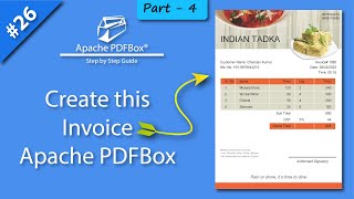 Apache PDFBox Invoice Tutorial, Pdfbox Invoice Example, Apache Pdfbox Invoice Example Part - 4