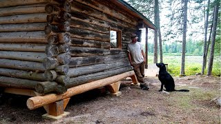 Re-Building an Off Grid Log Cabin | TIMELAPSE (Start to Finish)
