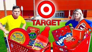 EATING ONLY 1 COLOR FOOD AT TARGET FOR 24 HOURS | LAST TO STOP EATING RED SNACK WINS BY SWEEDEE