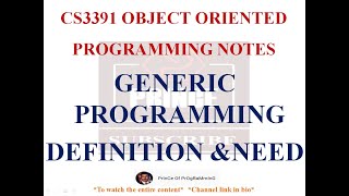 GENERIC PROGRAMMING IN JAVA NOTES | CS3391 OBJECT ORIENTED PROGRAMMING NOTES | 2021 REGULATION CSE